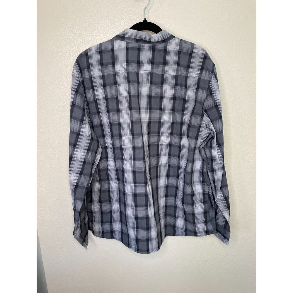 NWT Roebuck & Co Mens Gray shirt XXL long sleeve collared‎ cotton button up - Picture 6 of 7